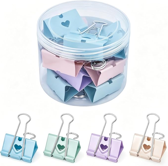 BAYTORY 12Pcs Pastel Binder Clips, 2 Inch Extra Large Binder Clips, by BAYTORY