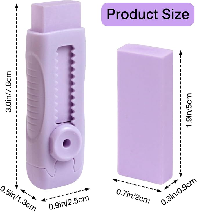 3+1 Pack Retractable Erasers – Soft Rubber Push-Pull Pencil Erasers - Image 4