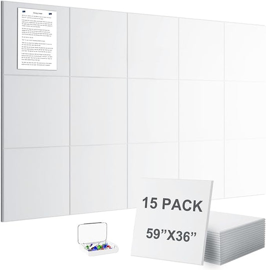 G Gamit Large Felt Wall Tiles Bulletin Board 59”x36”, Large Cork Board by GGAMIT