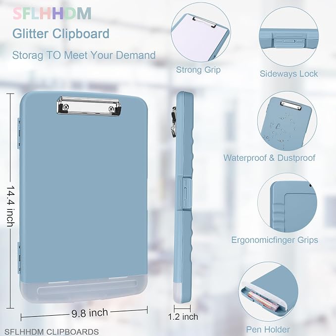 SFLHHDM Clipboard with Storage, Storage Clipboard with Pen Holder, A4 Binder - Image 2