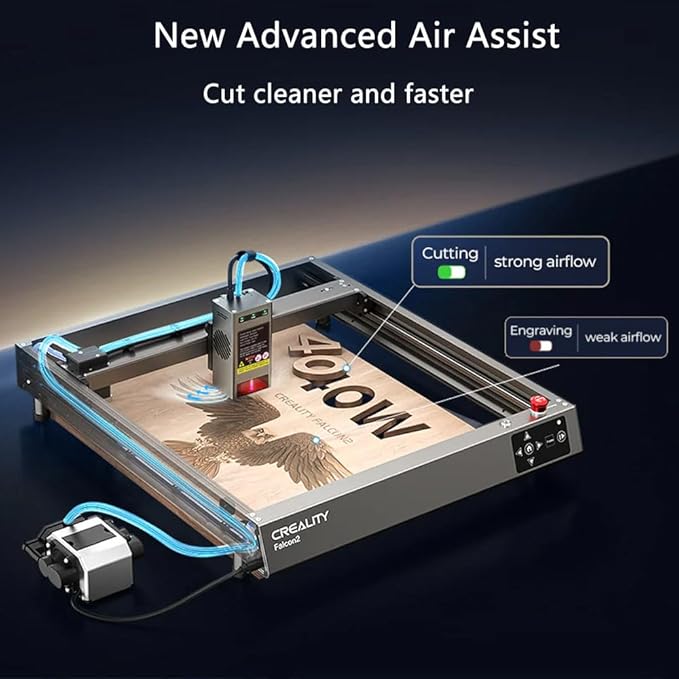 CREALITY FALCON2 40W Laser Engraver Machine with Air Assist, 240W Laser Engraver and Cutter Machine for Wood Metal Crafting Customized Gift and Batch Produce-DeskLoop Office