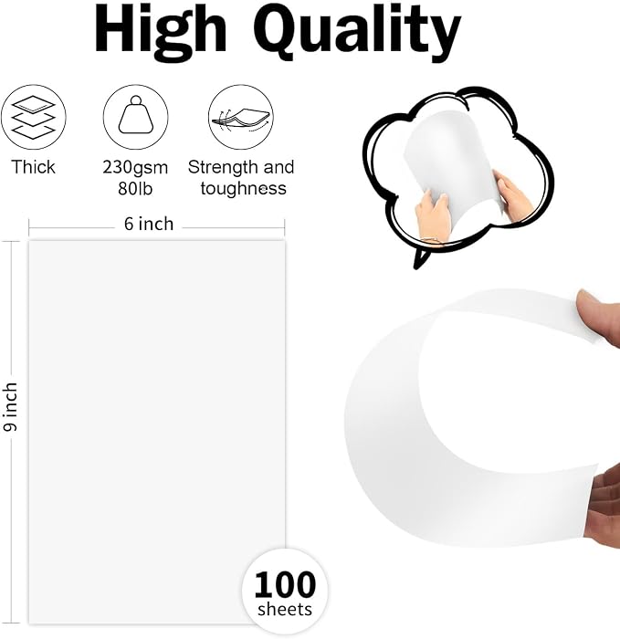 White Large Index Cards 6x9 Cardstock, Goefun 80lb Thick Printer Paper - Image 2