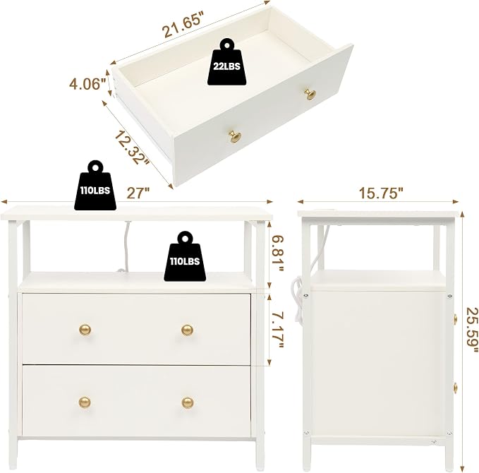 Edbuosy 27 inch Wide Night Stand - Image 3