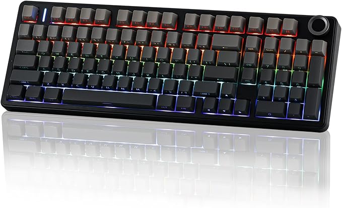 EPOMAKER X Aula F99 PRO Wireless Gaming Keyboard with 8000mAh Battery, Hot Swappable Creamy Keyboard, 2.4GHz/Type-C/BT5.0, NKRO, RGB Backlit for Win/Mac/Gaming (Black Gradient)-DeskLoop Office
