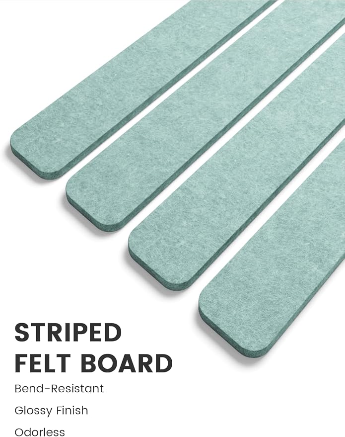 Fluxynara Cork Board Alternative Felt Strip Board 8-Pack 13"x2", Office Pin - Image 3