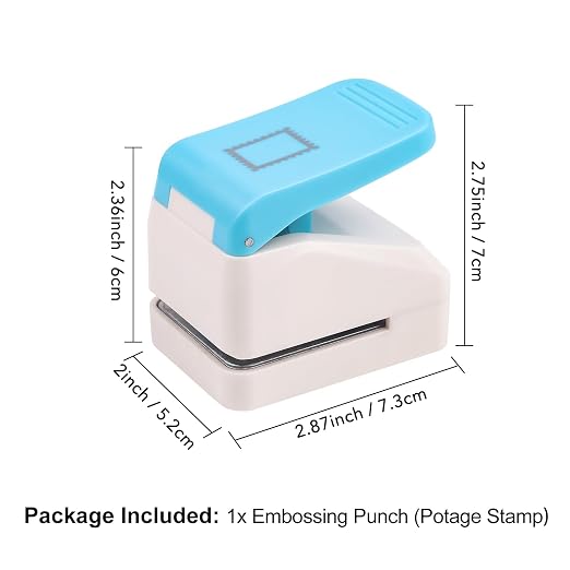 2 Pcs Stamp Paper Punch, 1X0.8inch & 1.1X0.9 inch Embossing Postage Stamp Shape - Image 3