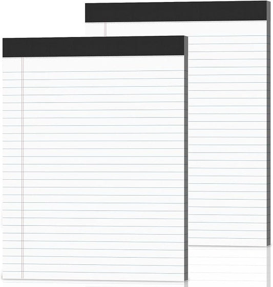 2-Pack Legal Pads 8.5"x11" Wide Ruled Note Pads by Nichela