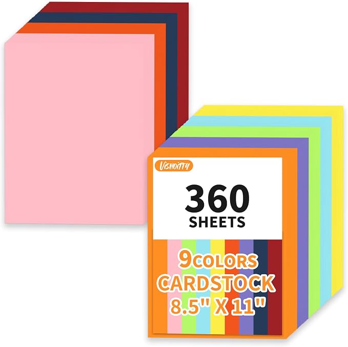 360 Sheets Colored Cardstock Paper 8.5 x11 Valentine Day Cardstock Thick Paper by WelcometoVishoitty