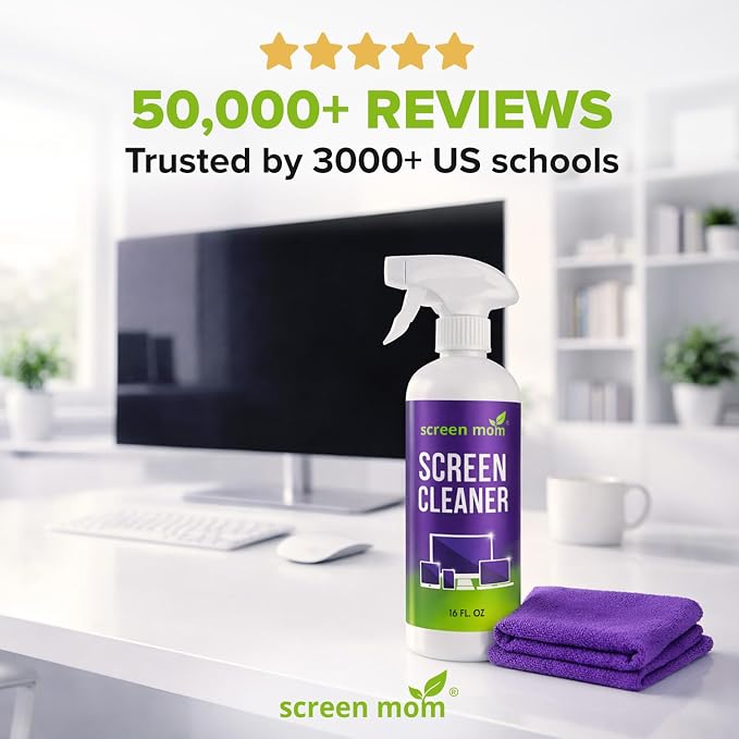 Screen Mom Screen Cleaner Spray and Microfiber Cloth 16oz Screen Cleaner Spray - Image 5