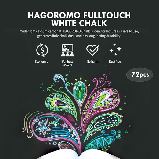 Hagoromo Fulltouch Color Chalk 1 Box [72 Pcs/White]