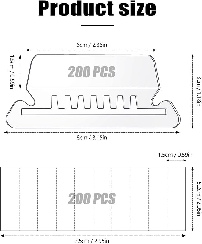 200 Pcs File Folder Tabs and 200 Pcs 2 Inch Hanging File Inserts Labels - Image 2