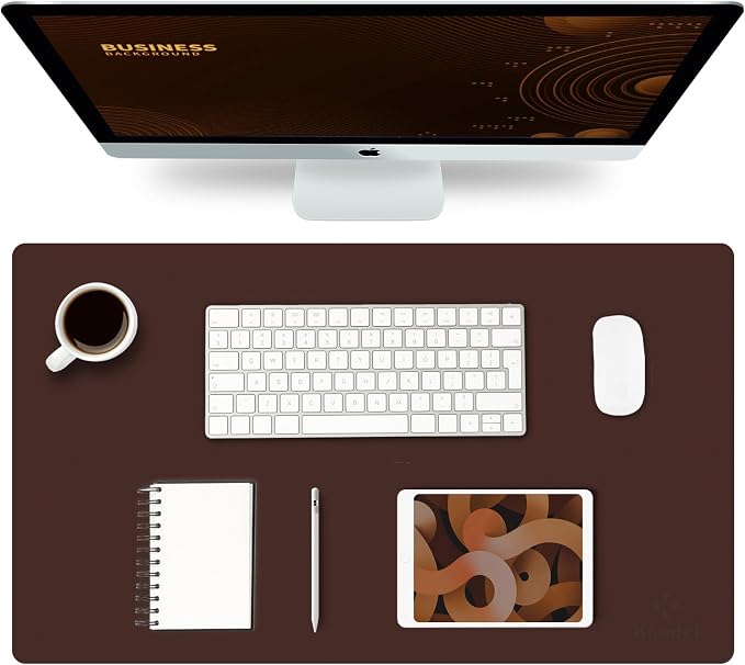 K KNODEL Small Office Leather Desk Mat, Mouse and Keyboard Pad, Computer and by K+KNODEL