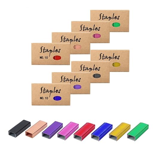 Colorful No.10 Staples Mini Staples Refill 1000/Box 8 Boxes/Pack 8000 Count #10 by MEIYITIAN