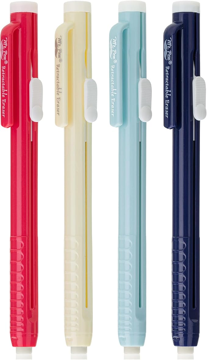 Mr. Pen- Retractable Mechanical Eraser Pens, 4 Pack, Vibrant Colors | by MrPen