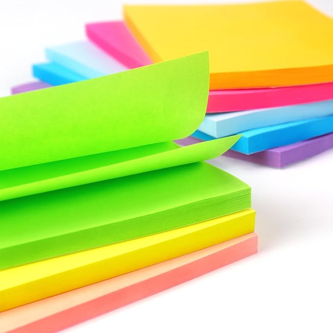 Winner Aura Sticky Notes 3x5 inch Bright Colors Self-Stick Pads 8 Packs 400 Sheets-DeskLoop Office