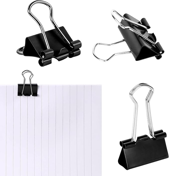 SANNIX 150 PCS Mini Binder Clips, 5/8 inch 15mm Binder Clips Black Paper Clamps Micro Size for Office Home School-DeskLoop Office
