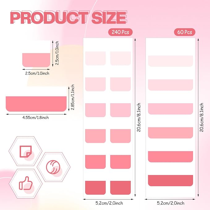 300 Pcs Sticky Index Book Tabs Bible Tabs Gradient Repositionable Page Tab - Image 2