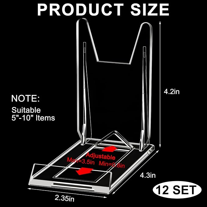 6 Pack Acrylic Book Stand for Display Adjustable Clear Display Holder Easel - Image 2