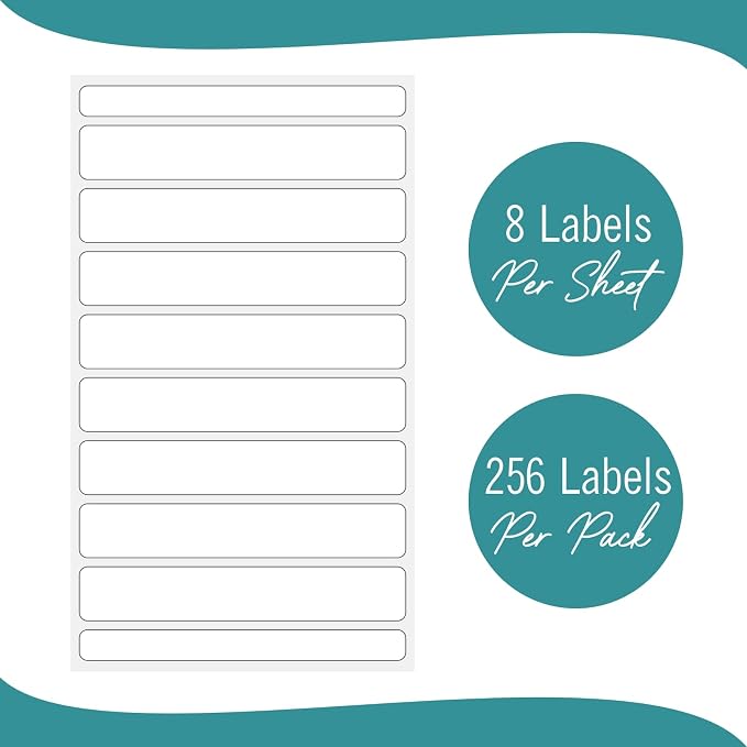 File Folder Labels 32 Sheets File Labels White Stickers a Total of 256 File - Image 4