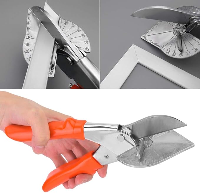 Garosa Miter Shear Multifunctional Trunking Trim Cutter 45 to 135° Angle Adjustable Quarter Round Cutting Tool Trunking Tube Trim Scissor for Angular Cutting Moulding Trim-DeskLoop Office