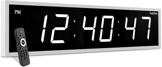 Ivation Huge Oversized 72" Large Digital LED Clock | Big Digital Clock by Ivation