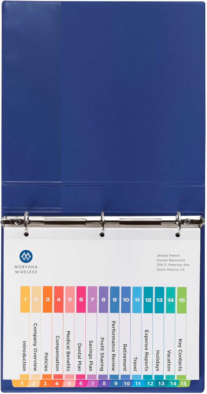 Avery Dividers for 3 Ring Binders, 15 Tabs per Set, Customizable Table - Image 8