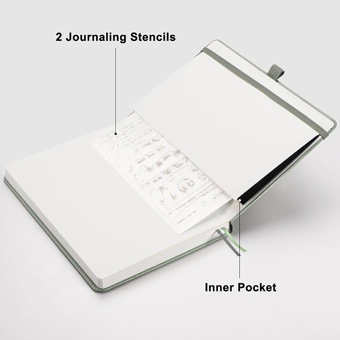 RETTACY Dotted Journal Notebook, 192 Pages, A5 Medium Size, Leather Hardcover - Image 7