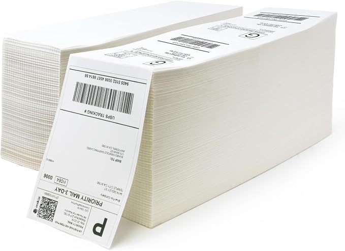 Buhbo 4 x 6 Direct Thermal Labels, Perforated and BPA Free, Compatible by Buhbo