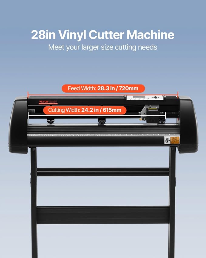 VEVOR 28-inch Cutting Machine for Vinyl, Features LCD Screen, Dual Adjustable - Image 2