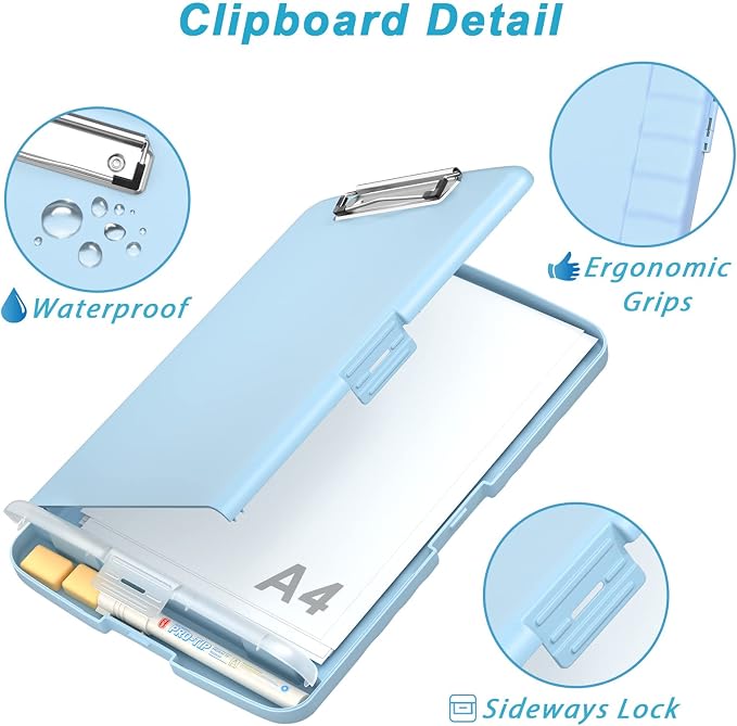 Rimilak Clipboard with Storage, 8.5 x 11'' High Capacity Clip Board, - Image 5