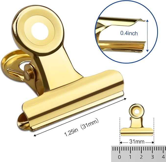 30 Pack Small Bull Clips 1.22 Inch Mini Metal Hinge Clips Binder Paper Hinge - Image 2