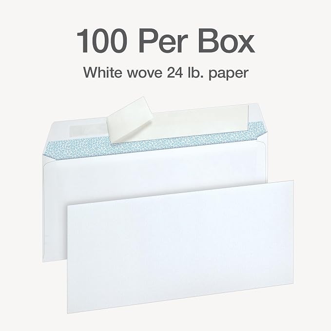 Columbian #10 Security Envelopes, 100 Pack, Self Seal Envelopes - Image 5