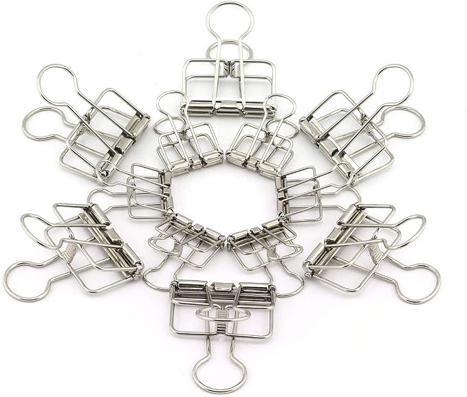 40-Pack Multi-purpose Metal Wire Binder Clip Set, by RuiLing