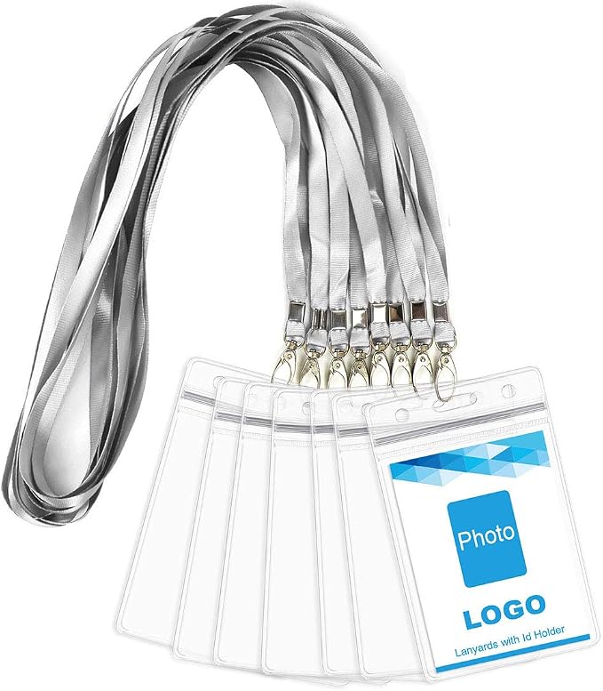 Lanyard with ID Holder 50 Pcs Waterproof Name Tag Badge ID Card Holders ID Pass by BirdFiy