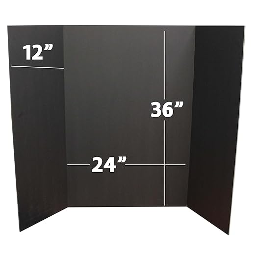 Flipside Products 36” x 48” Foam Project Boards for Presentations, Science Fair, School Projects, Event Displays and Trifold Picture Board - Total Black - 10 Pack-DeskLoop Office