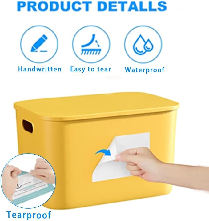 100 Pcs Labels for Storage Bins, 6 X 4 Inch Removable Labels for Storage Bins - Image 2