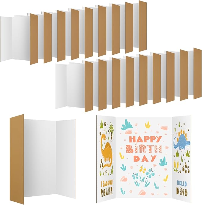 WinTS 18 PCS 36 x 48 Trifold Poster Board White Foldable Trifold Poster Boards Bulk for Science Fair,School Projects,Presentations,Exhibitions-DeskLoop Office