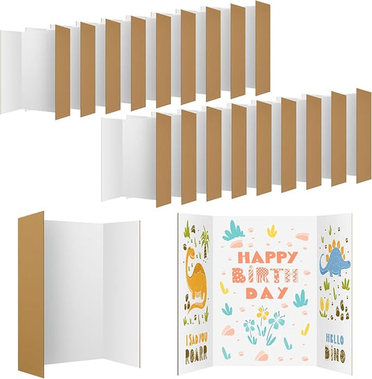 WinTS 18 PCS 36 x 48 Trifold Poster Board White Foldable Trifold Poster Boards Bulk for Science Fair,School Projects,Presentations,Exhibitions-DeskLoop Office