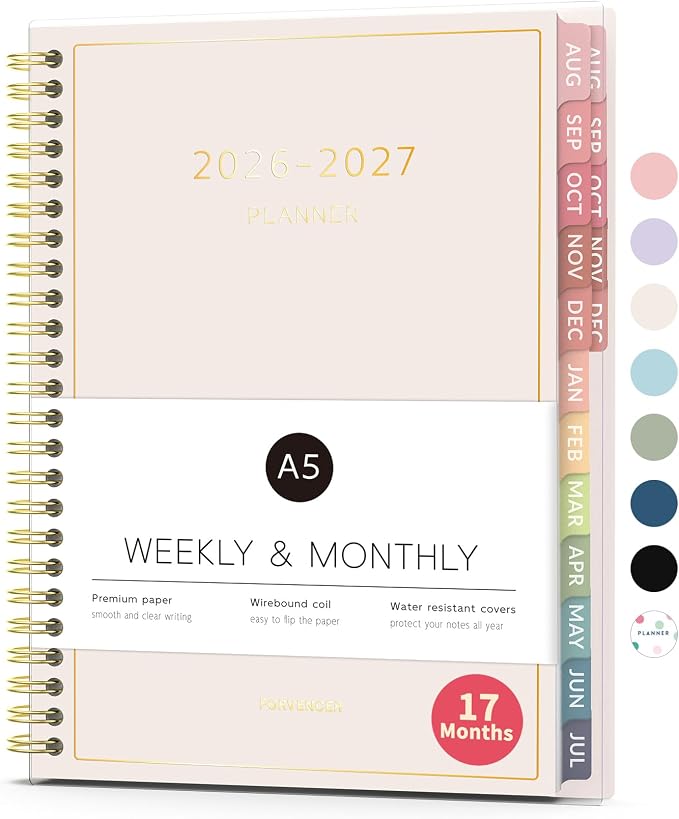 Aug 2026 - Dec 2027 Planner, Forvencer 17 Month Academic Planner 2026-2027 by Forvencer