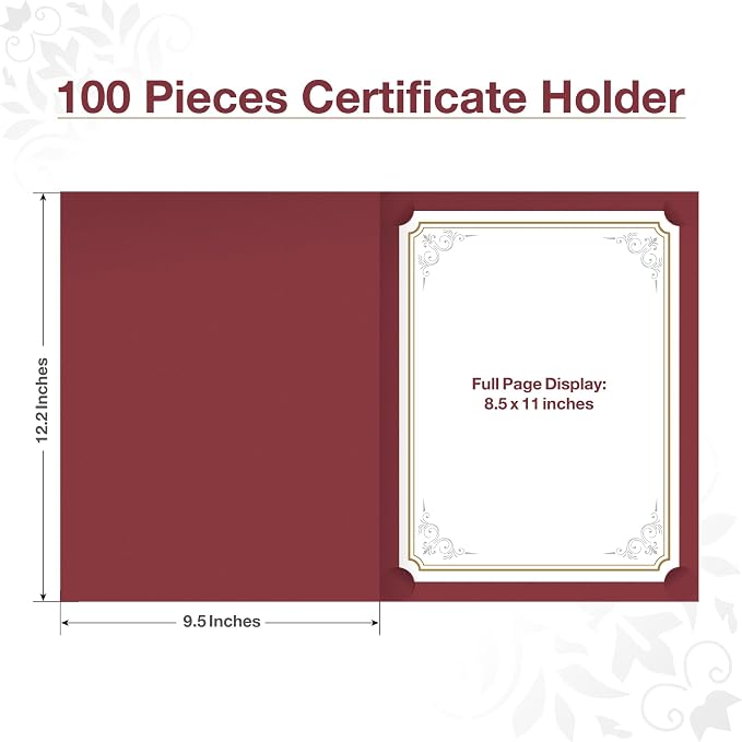 BELLE KR® Red Certificate Holders 8.5 x 11, Documents and Diplomas - Image 3