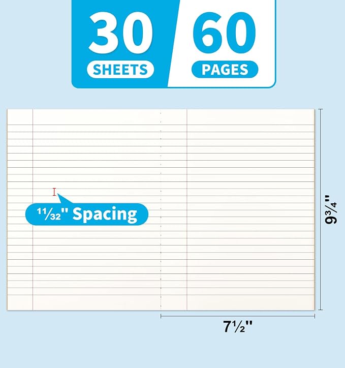 24 Pack Composition Notebook Journals Bulk, 7-1/2" x 9-3/4", Wide Ruled Paper - Image 7