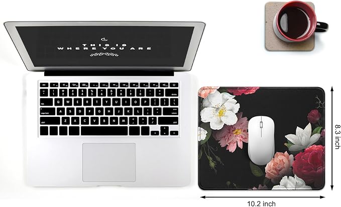 JIKIOU 3 Pack Mouse Pad with Stitched Edge, Portable Size-10.2x8.3in Peony | - Image 2
