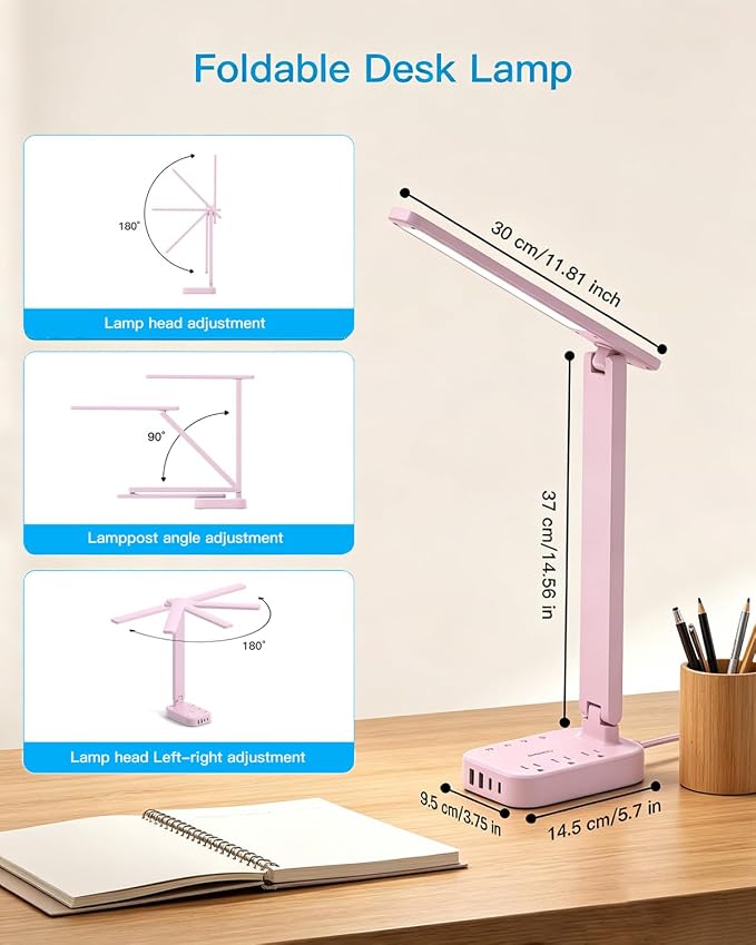 One Beat Small LED Desk Lamp Power Strip 5ft Extension Cord - Image 6