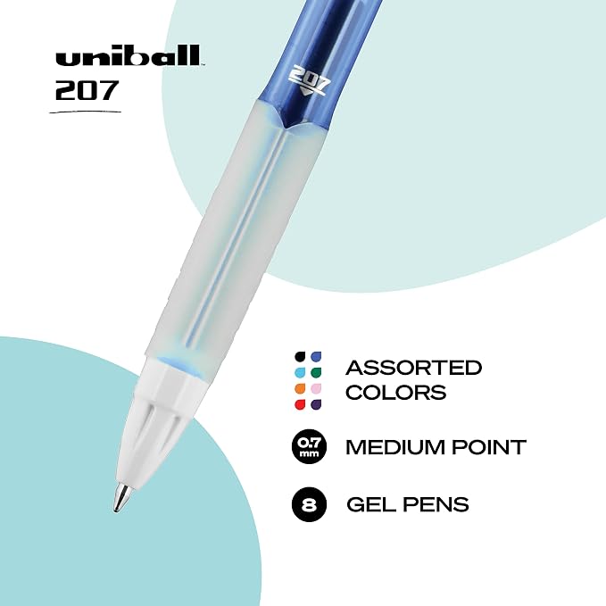 uniball 207 Fashion Retractable Gel Pens, Medium Point, 8 Pack - Image 4