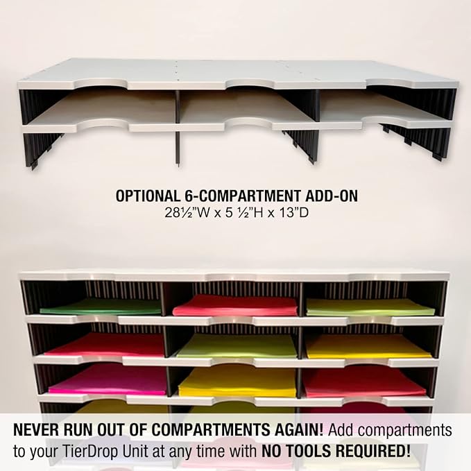 Desktop Organizer 6 Letter Tray Sorter Plus Riser Storage Base & 3 Storage - Image 5