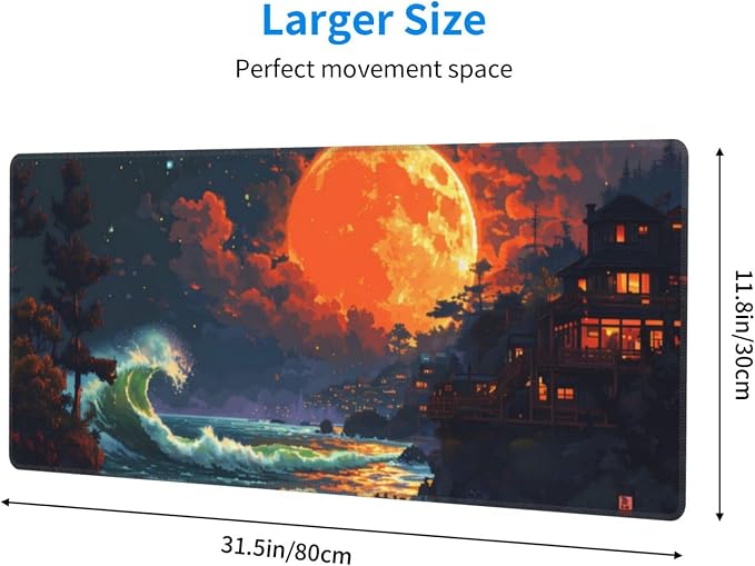 Gaming Mouse Pad Desk Pad, Extended Big Mouse Pad, 31.5x11.8 Inch Long Computer - Image 2