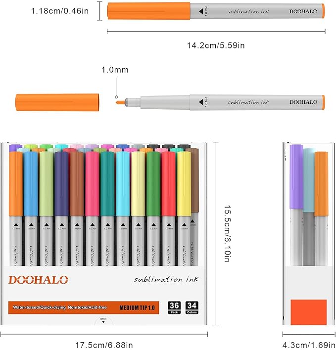 DOOHALO Sublimation Markers Infusible Pens Compatible with Cricut Maker 3/Maker/Explore 3/Air 2/Air 1.0 Tips Sublimation Ink Pens for Mug Press Easy Pressing-DeskLoop Office