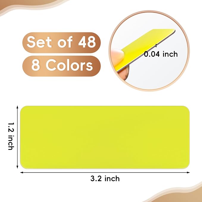 48 Pieces Colorful Magnetic Dry Erase Labels, Waterproof Reusable Strips - Image 2