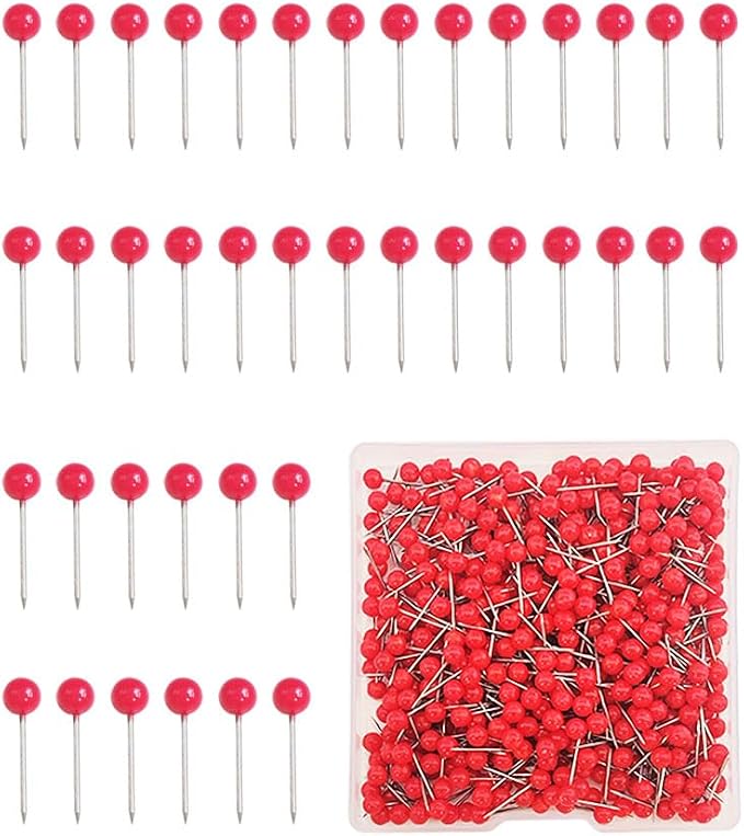 500 Pieces Map Push Pins, Small Round Head Marking Pins, Round Head Push Pin by Unknown