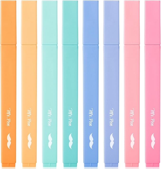Mr. Pen- Aesthetic Highlighters No Bleed, 8 Pack, Cute Highlighters Assorted by MrPen